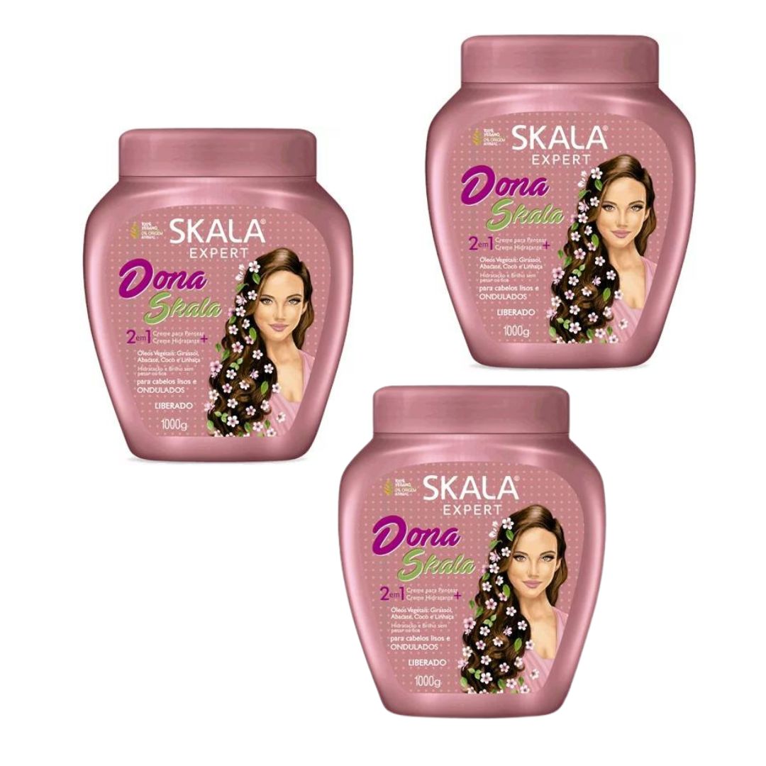 Lot of 3 Dona Skala Combing Cream Hair Treatment Mask 2 in 1 Vegan 1Kg