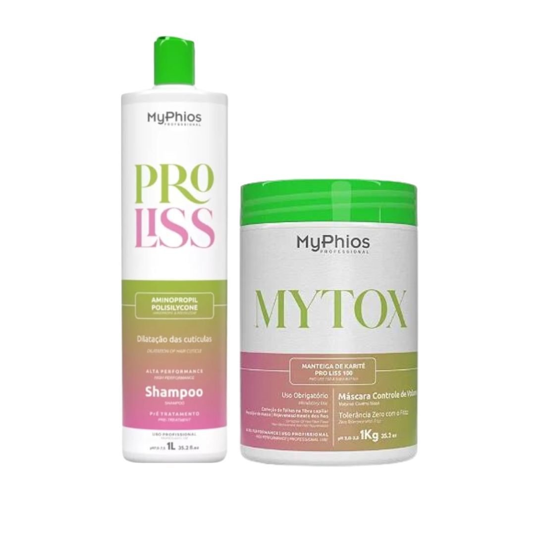 My Phios Cleansing Shampoo + MyTox Deep Hair Mask Hair Straightening Kit 2x1