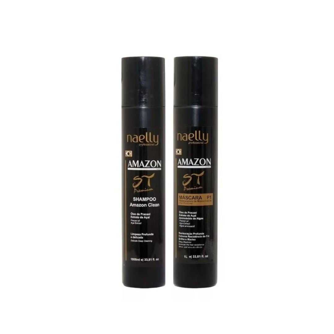 Naelly Amazon ST Premium P1 + Clean Shampoo Semi Definitive Progressive Kit 2x1L
