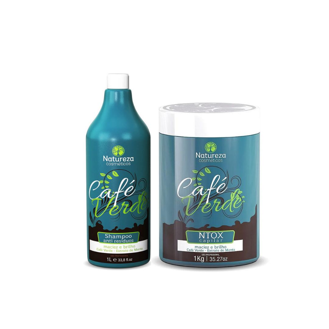 Natureza Green Coffee Ntox Deep Hair Mask + Anti Residues Shampoo Kit 2x1