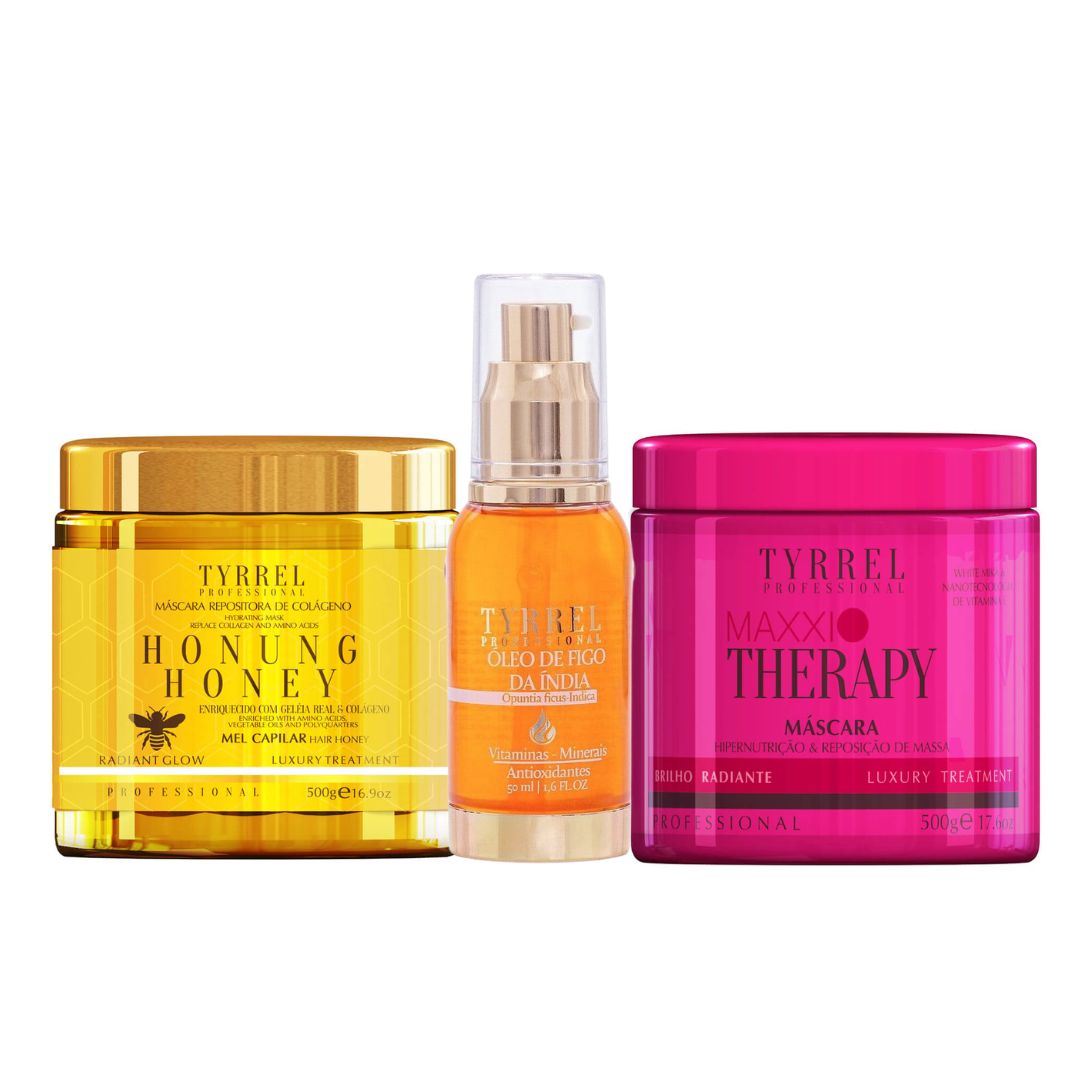 Tyrrel Maxxi Therapy + Honung Honey + Indian Fig Oil Hair Treatment Kit