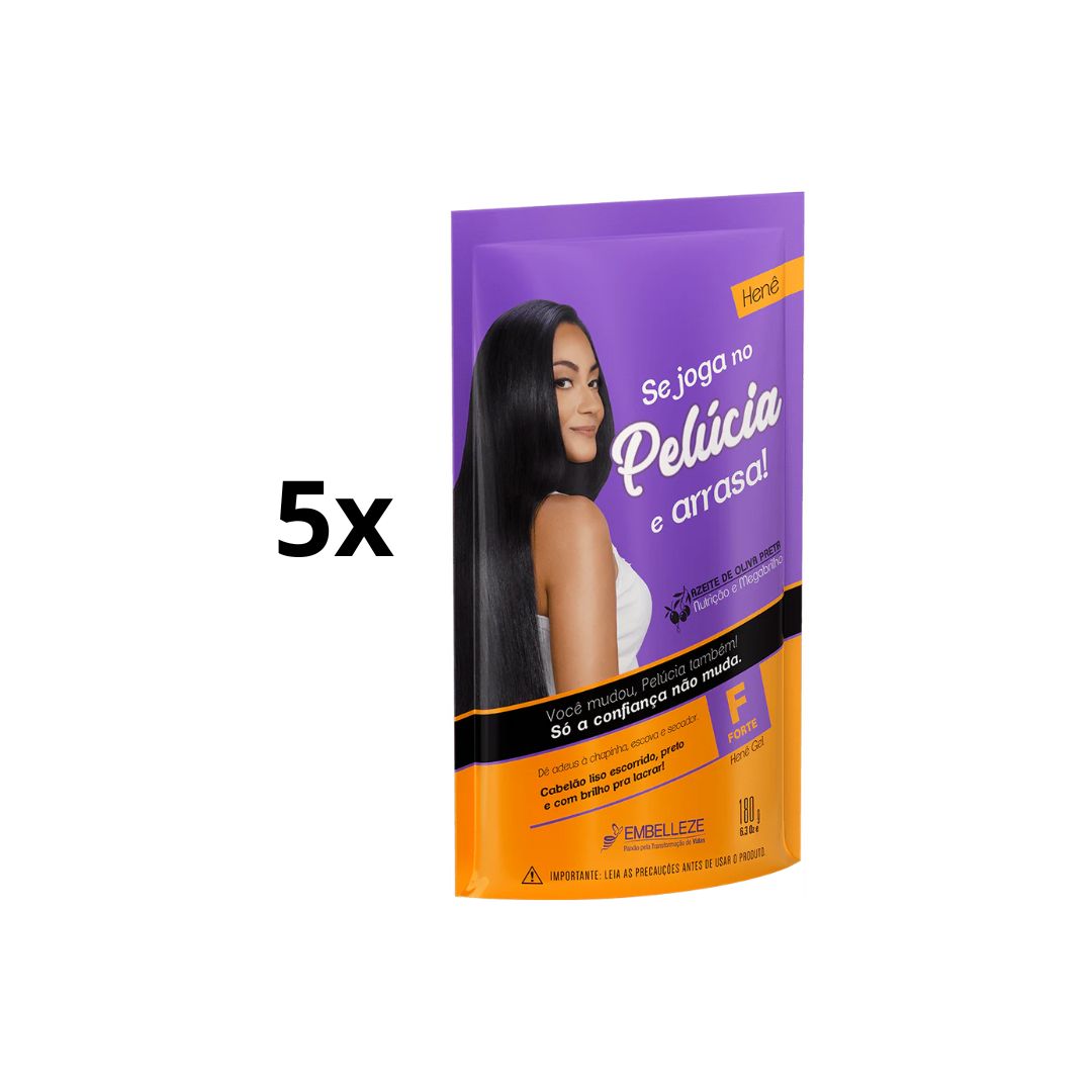 Lot of 5 Semprebella Hene Pelucia Strong Pouch Hair Coloring 180g Embelleze