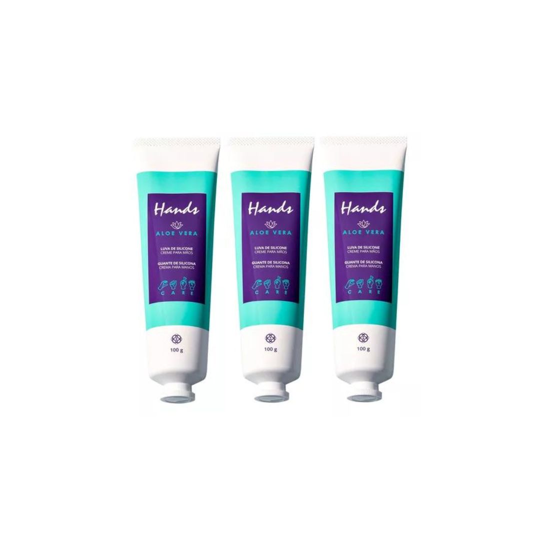Lot of 3 Hands Cream Aloe Vera Silicone Moisturizing Skin Care 100g Hinode