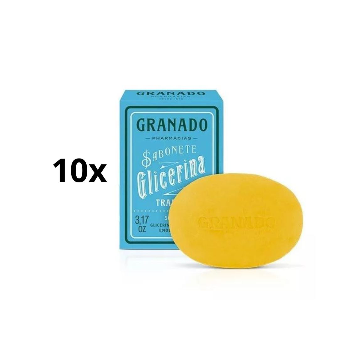Lof of 10 Granado Glycerin Traditional Vegetable Bar Soap Bath Body Skin Care 90g
