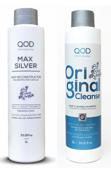 QOD Max Silver Straightening Shine Blond Hair Neutralizing Kit 2x1L - QOD