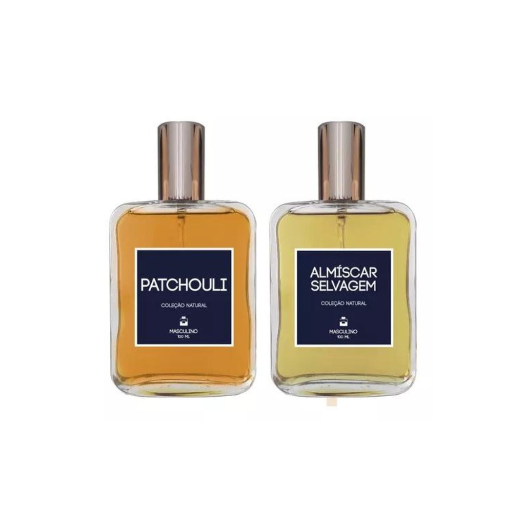Patchouli Wild Musk Perfumes Fragance Deo Parfum Kit 2x 100ml Essencia do Brasil