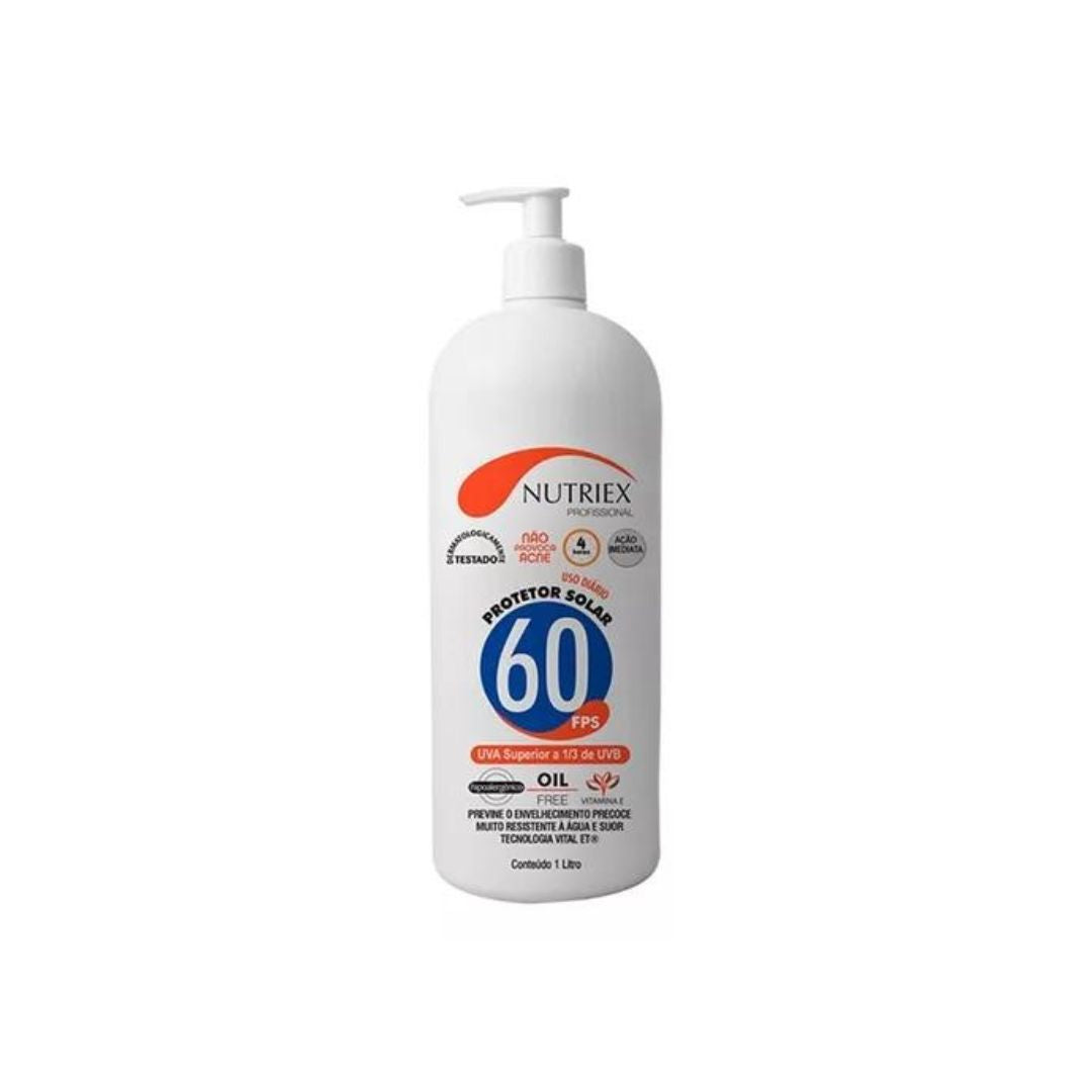 Sunscreen SPF 60 Oil Free Water Resistant UVA / UVB Skin Protection 1L Nutriex