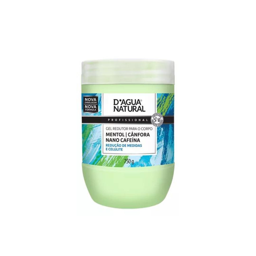 Cryotherapeutic Reducing Gel Menthol Body Modeling Skin Care 750g D'agua Natural