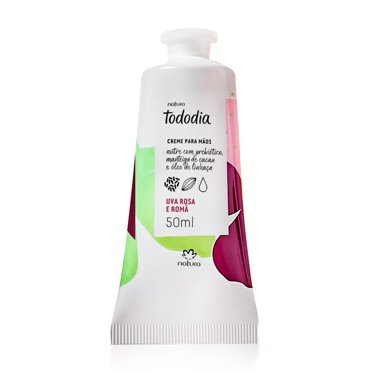 Natura TODODIA Mãos Uva Rosa Romã / Nutritive Deodorant Cream For Hands Grape Rose And Pomegranate - 50ml
