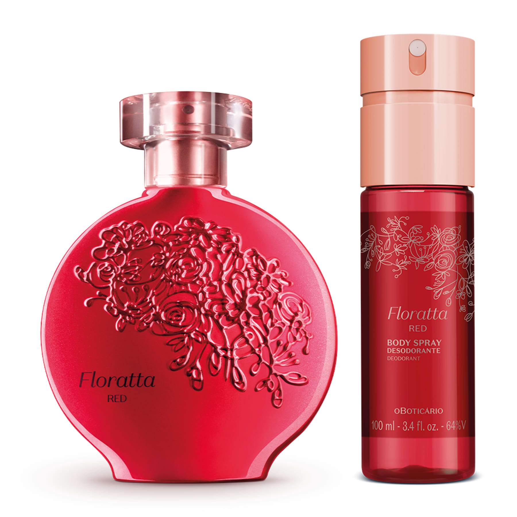 Kit Floratta Red: Deodorant Cologne 75ml + Body Spray 100ml - o Boticario