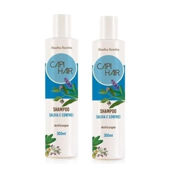 Abelha Rainha Shampoo & Conditioner Sets Salvia Confrei Sage Comfrey Anti Dandruff Hair Shampoo 300ml - Abelha Rainha