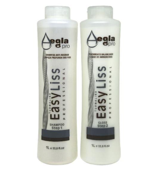 Aegla Pro Brazilian Keratin Treatment Easy Liss Tourmaline Brazilian Blowout Straightening Keratin Kit 2x1 - Aegla Pro