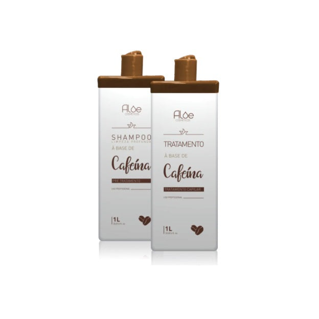 Aloe Hair Straighteners Caffeine Progressive Brush Straightening Recovery Hair Treatment Kit 2x1L - Aloe