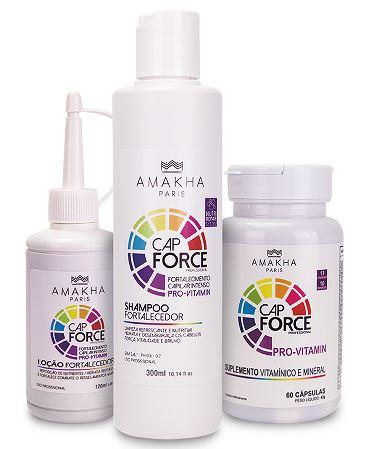 Amakha Brazilian Keratin Treatment Super Magic CapForce Pro-Vitamin Intense Hair Strengthening Kit 3 Prod. - Amakha