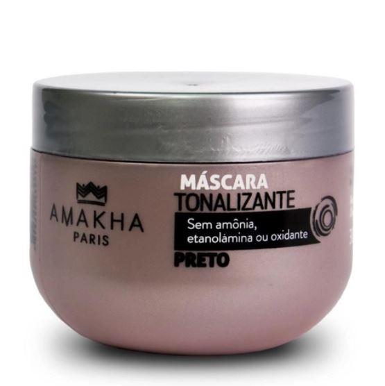 Amakha Hair Mask Antioxidant Treatment Color Revitalization Black Tinting Mask 300g - Amakha