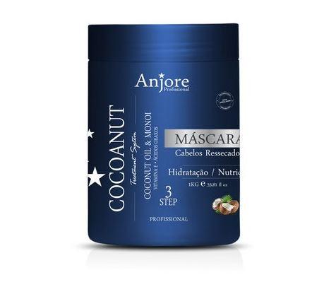 Anjore Hair Mask Treatment System Moisturizing Mask Cocoanut Coconut and Monoi Oil 1Kg - Anjore