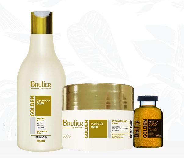 Brulier Home Care Golden Maintenance Home Care Argan Collagen Alor Vera Hair Kit 3 Prod. - Brulier