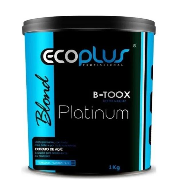 Ecoplus Brazilian Keratin Treatment B-toox Tinting Blond Platinum Açaí Extract Brightness Hair Cream 1Kg - Ecoplus