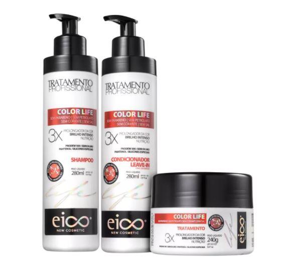 Eico Brazilian Keratin Treatment Color Life Hair Booster 3x Intense Shine Nutrition Treatment 3 Products - Eico