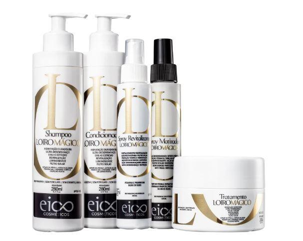 Eico Brazilian Keratin Treatment Magic Blond Hydration Revitalization Brightness UV Protection Kit 5 Prod. - Eico