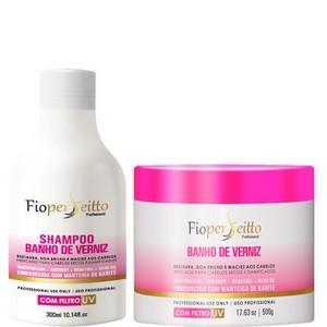 FioPerfeitto Brazilian Keratin Treatment Moisturizing Powder Varnish Bath Kit Shampoo and Mask 500g - FioPerfeitto