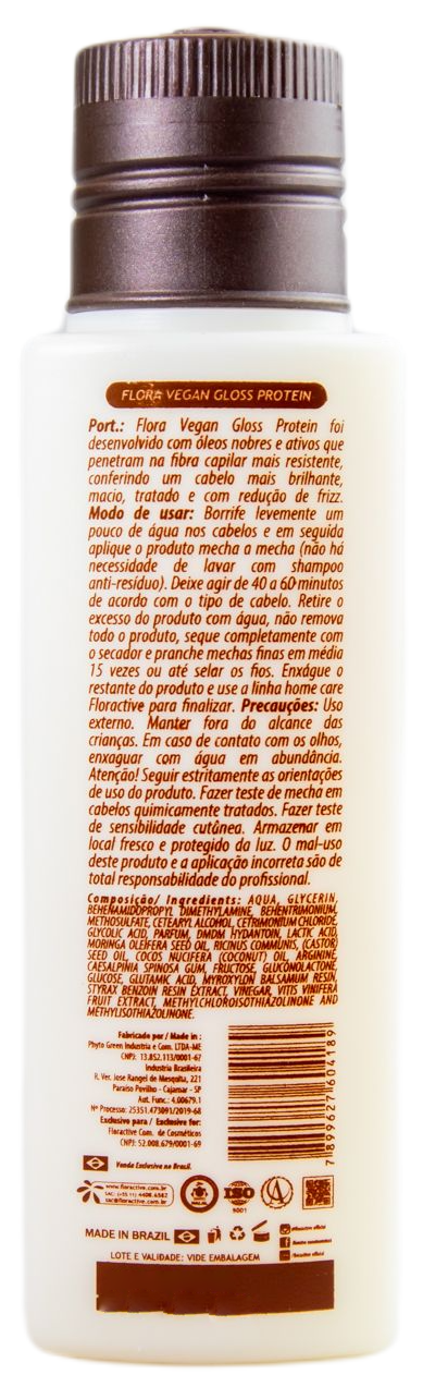 Floractive Brazilian Keratin Treatment Flora Vegan Brazilian Gloss Protein Progressive Smoothing 120ml - Floractive