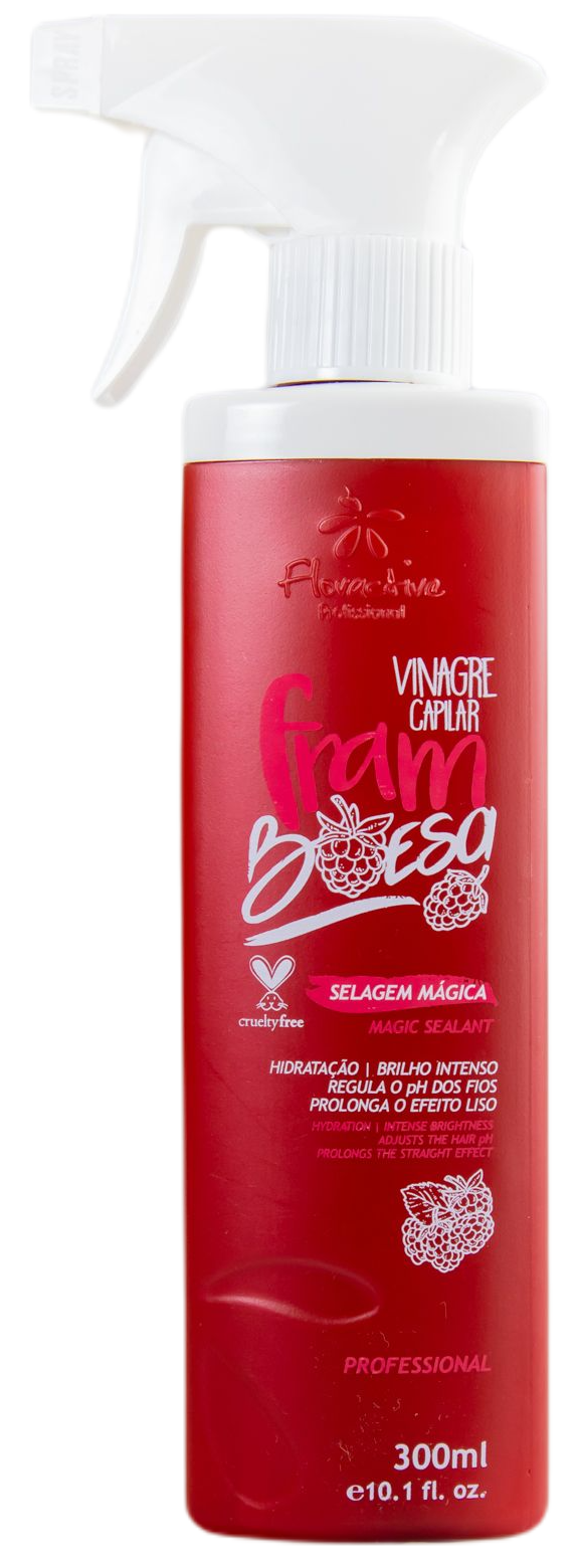 Floractive Brazilian Keratin Treatment Raspberry Hair Magic Sealant Vinegar Progresive Brush 300ml - Floractive