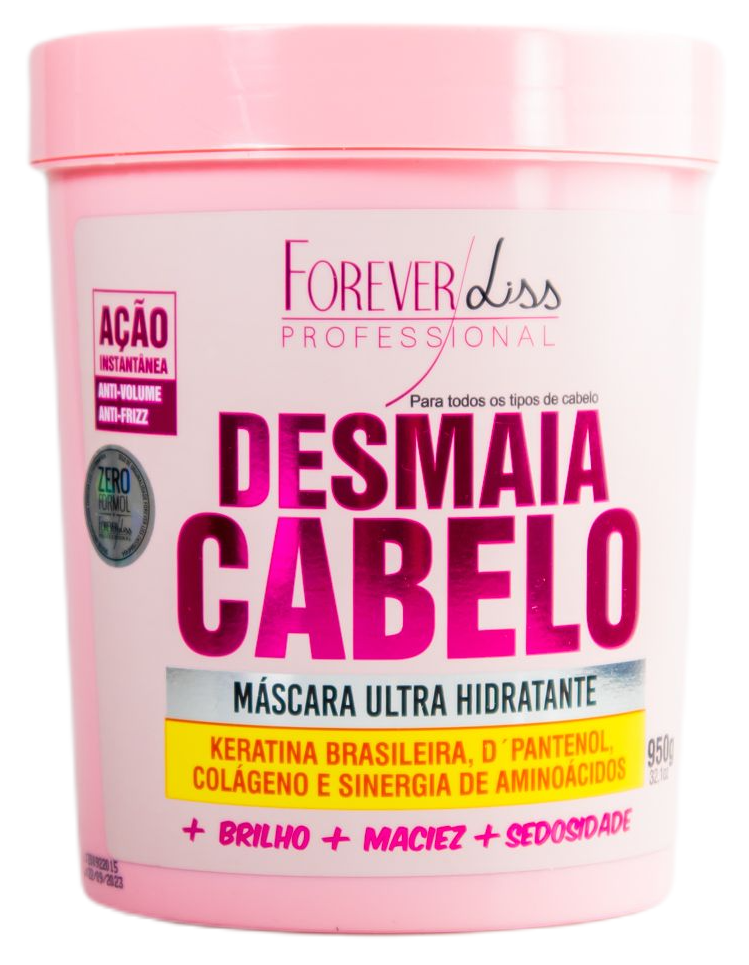 Forever Liss Brazilian Hair Treatment Desmaia Cabelo Anti Frizz and Professional Volume Mask 950g - Forever Liss