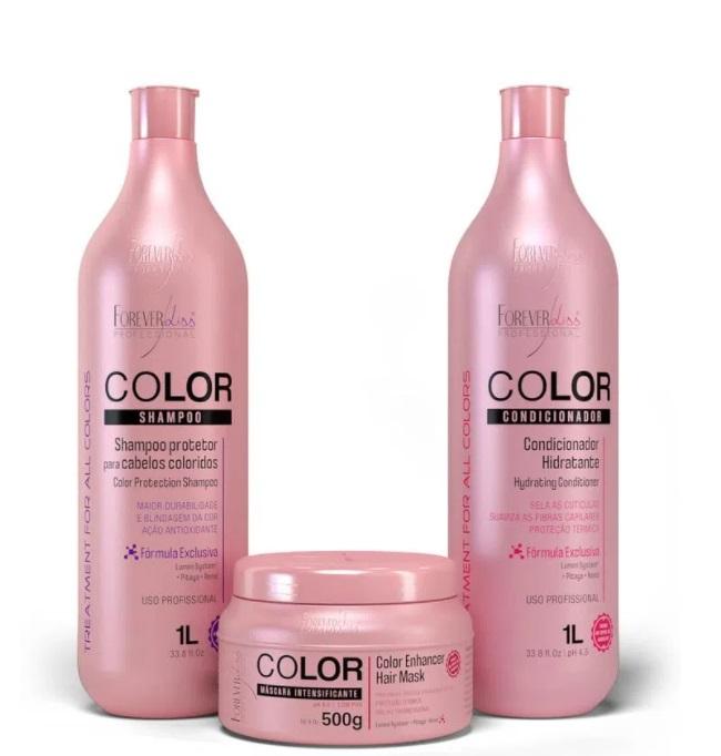 Forever Liss Hair Care Kits Color Protection Lumini System Pitaya Hair Treatment Kit 3 Itens - Forever Liss