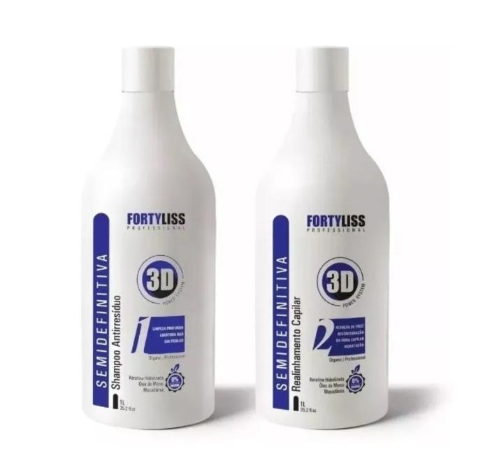 Forty Liss Brazilian Keratin Treatment 3D Progressive Brush Realignment Power Semi Definitive Kit 2x1 - Forty Liss