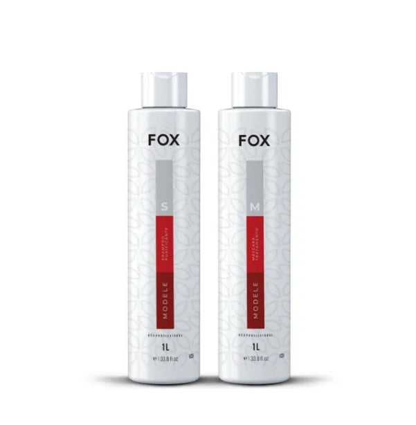 Fox Hair Straighteners Modele Progressive Brush Hair Straightening Brazilian Blowout Kit 2x1L - Fox