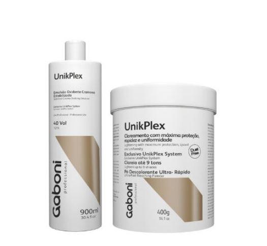 Gaboni Brazilian Keratin Treatment UnikPlex System Creamy Oxidizing Emulsion + Bleaching Powder Kit - Gaboni