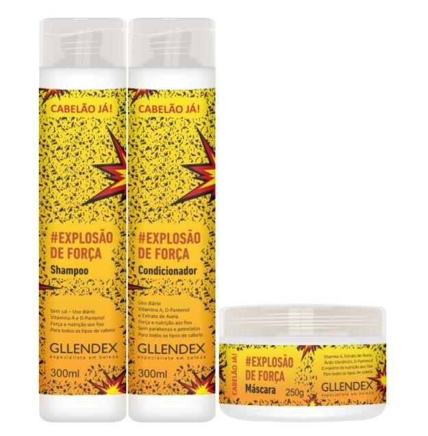 Gllendex Brazilian Keratin Treatment Vitamin A D-Panthenol Daily Use Force Explosion Nourishing 3 Prod. - Gllendex