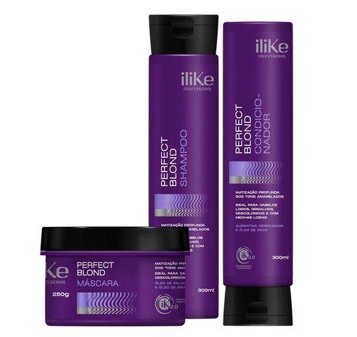 iLike Brazilian Keratin Treatment Perfect Blond Volume Control Hydration Tinting Treatment Kit 4 Prod. - iLike