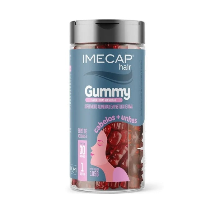 Imecap Vitamins & Supplements Gummy Hair Nails Red Fruits Biotin Collagen Supplement 30 Capsules - Imecap