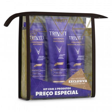 Itallian Hair Tech Itallian Kit Home Care Trivitt Blonde Matizante Hydration (3pc) - Itallian Hair Tech