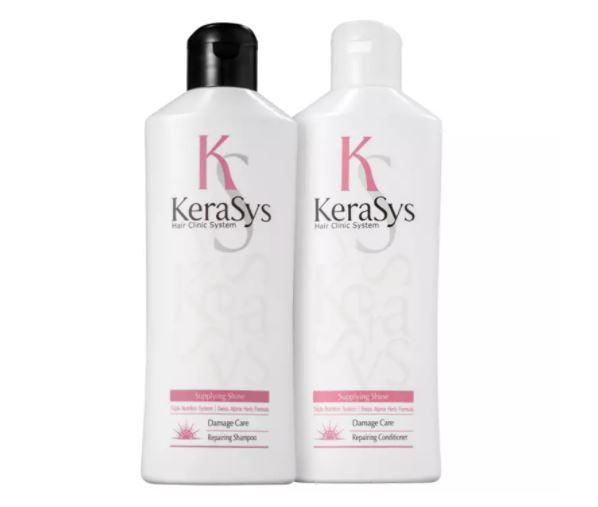KeraSys Brazilian Keratin Treatment Swiss Edelweiss Extract Ceramides Triple Nutrition Repairing Kit 2x180ml - KeraSys