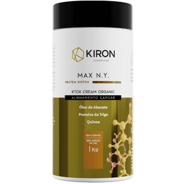 Kiron Brazilian Keratin Treatment Ktox Organic Cream Protein System Max N.Y Deep Hair Mask Straightening 1Kg - Kiron