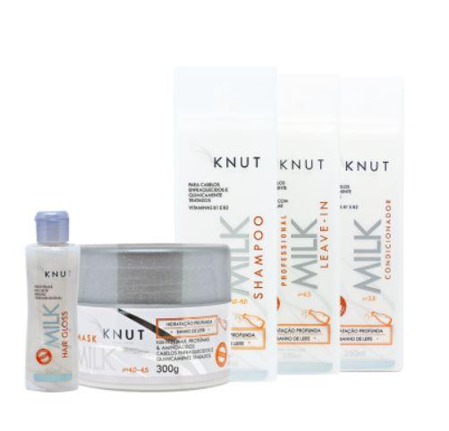 Knut Brazilian Keratin Treatment Milk Vitamins B1 B2 Nourishing Shine Keratin Treatment Kit 5 Products - Knut