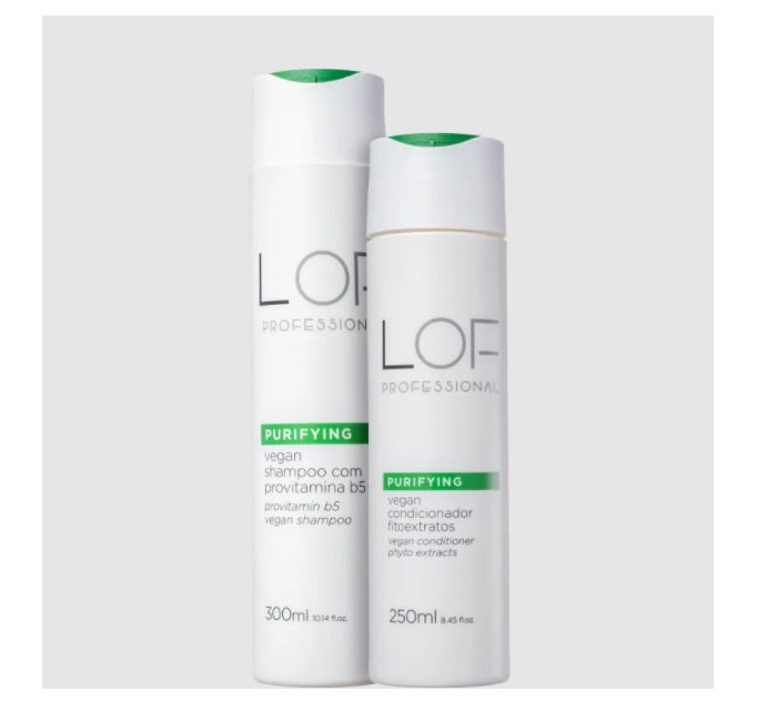 LOF Professional Shampoo & Conditioner Purifying Vegan Moisturizing Revitalizing Hair Treatment Kit 2 Itens - LOF Professional