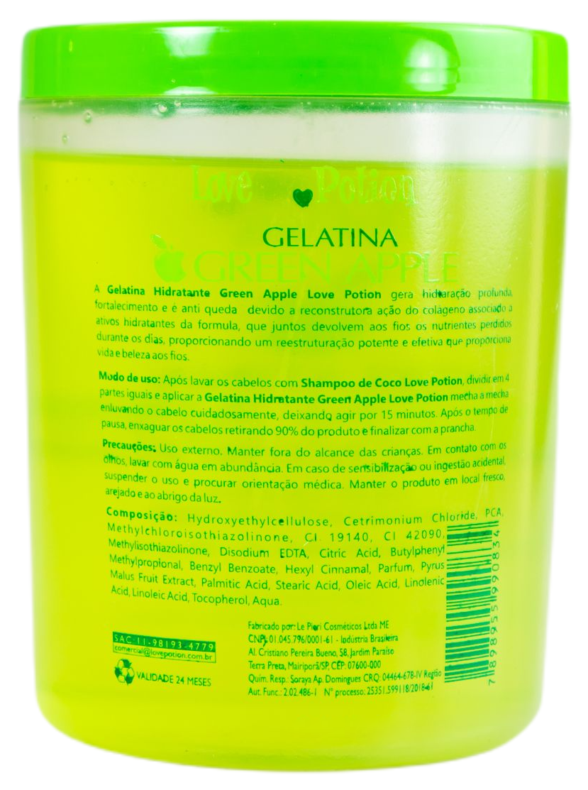Love Potion Hair Mask Brazilian Green Apple Deep Hydration Gelatine Treatment Mask 1kg - Love Potion