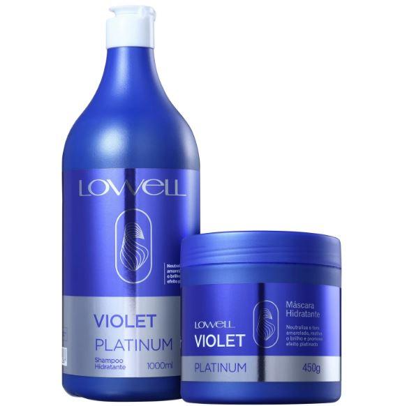 Lowell Brazilian Keratin Treatment Professional Violet Platinum Blond Hair Tinting Treatment Kit 2 Prod. - Lowell