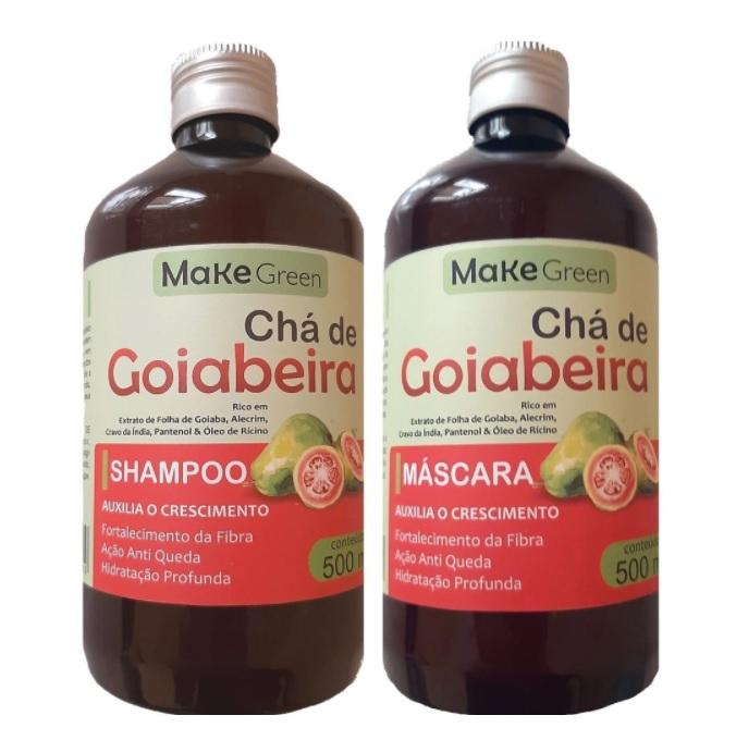 MakeGreen Home Care Chá de Goiabeira Guava Tea Extract Hair Growth Treatment Kit 2x500ml - MakeGreen