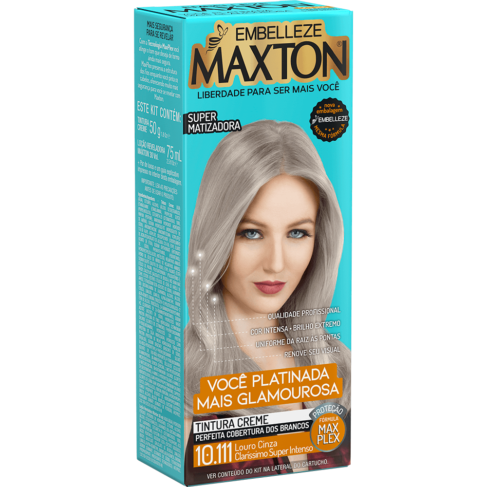 Maxton Hair Dye Maxton Hair Dye You Plated More Glamorous Blond Gray Gray Super Intense Kit