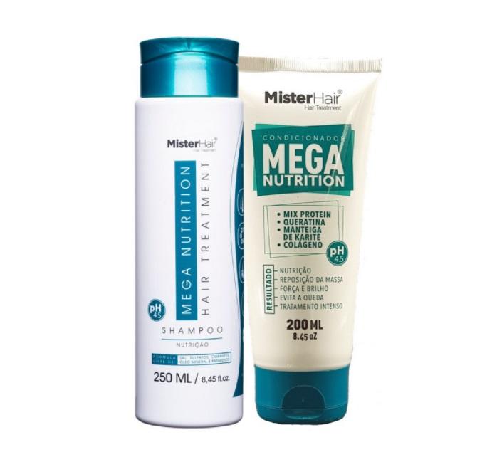 Mister Hair Home Care Mega Nutrition Collagen Panthenol Keratin Treatment Kit 2 Itens - Mister Hair