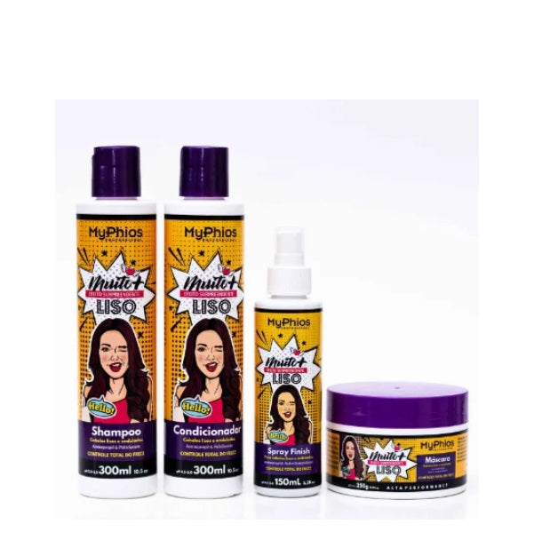 My Phios Hair Care Kits Muito + Liso Very Smooth Dry Hair Recovery Treatment Kit 4 Itens - My Phios