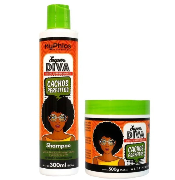 My Phios Hair Care Kits Perfect Curls Super Diva Curly Hair Maintenance Definition Kit 2 Itens - My Phios
