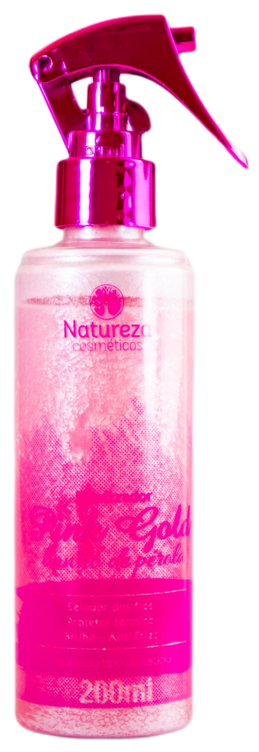 Natureza Cosmetics Brazilian Keratin Treatment Pink Gold Finisher Pearl Bath Thermal Protector No Frizz Spray 200ml - Natureza