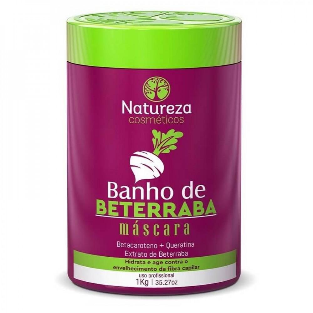 Natureza Cosmetics Hair Mask Beetroot Bath Betacarotene Keratin Treatment Hair Mask 1Kg - Natureza Cosmetics