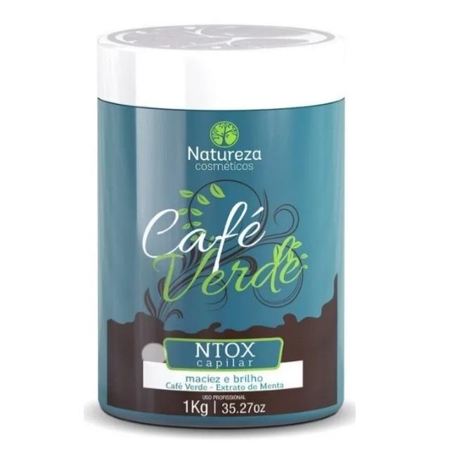 Natureza Cosmetics Hair Mask Green Coffee Ntox Mint Extract Softness Shine Hai rMask 1Kg - Natureza Cosmetics